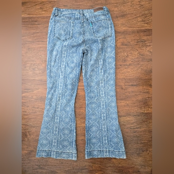 Rock And Roll Hooey Aztec High Rise Trouser Jeans Womens Size 33x32 Western - Picture 2 of 10
